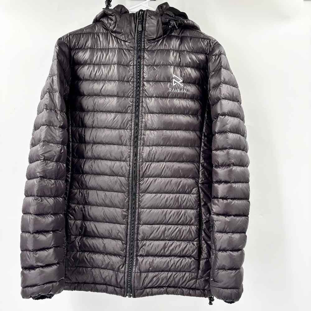 Ravean 100% Down Heated Jacket Detachable Hood Size Small